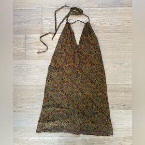 Backless Halter Dress - Size Small - Paisley